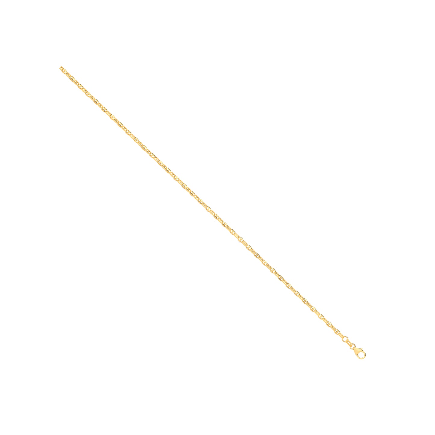 14ct Yellow Gold Hollow Oval Puff Marine 2.7mm Chain - 14ct Gold