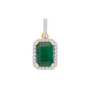 18ct Yellow Gold Diamond: 0.10ctw & Emerald 0.95ctw Pendant