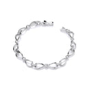 Infinity Style & Rubover Cubic Zirconia Silver Ladies Bracelet