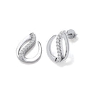 Flat Teardrop Silver Stud Earrings