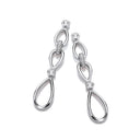 Infinity Style & Rubover Cubic Zirconia Silver Drop Earrings