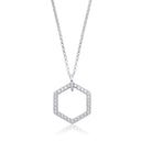 Honeycomb Drop Silver Necklace