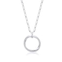 Circle of Life Cubic Zirconia Drop with Oval Belcher Necklace