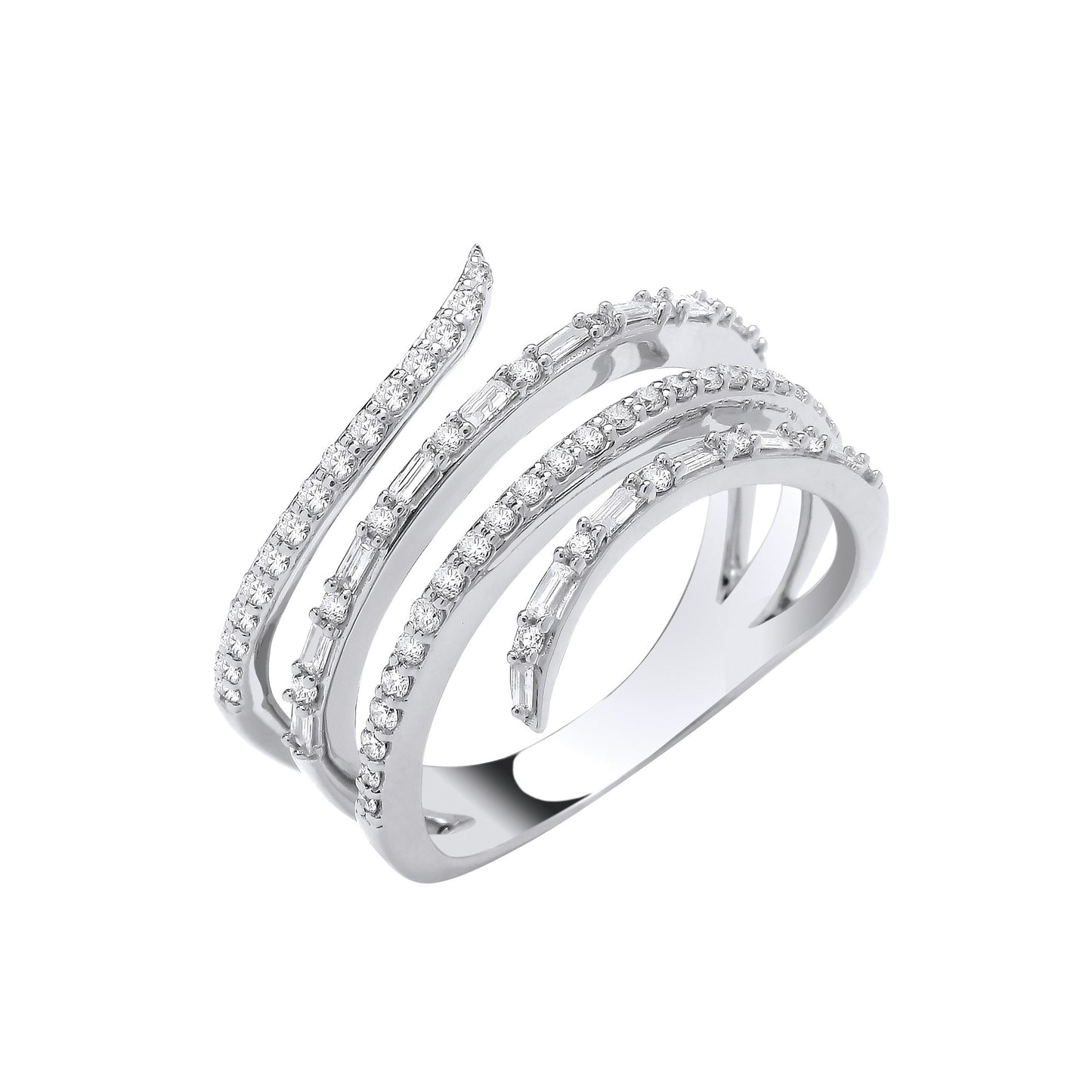 9ct White Gold 0.50ctw Snake Ring - 9ct Gold