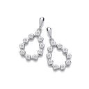 Silver Rubover Teardrop Cubic Zirconia Earrings