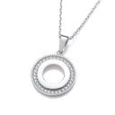 Silver Circle of Life Cubic Zirconia Pendant with Chain