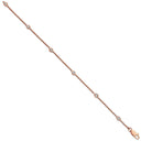 18ct Rose Gold 0.20ct Diamond by the yard Rubover Bracelet
