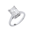 18ct White Gold 5.00ctw Emerald Cut LAB GROWN Diamond Ring IGI Certified