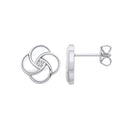 Silver White Shell Swirl Stud Earrings