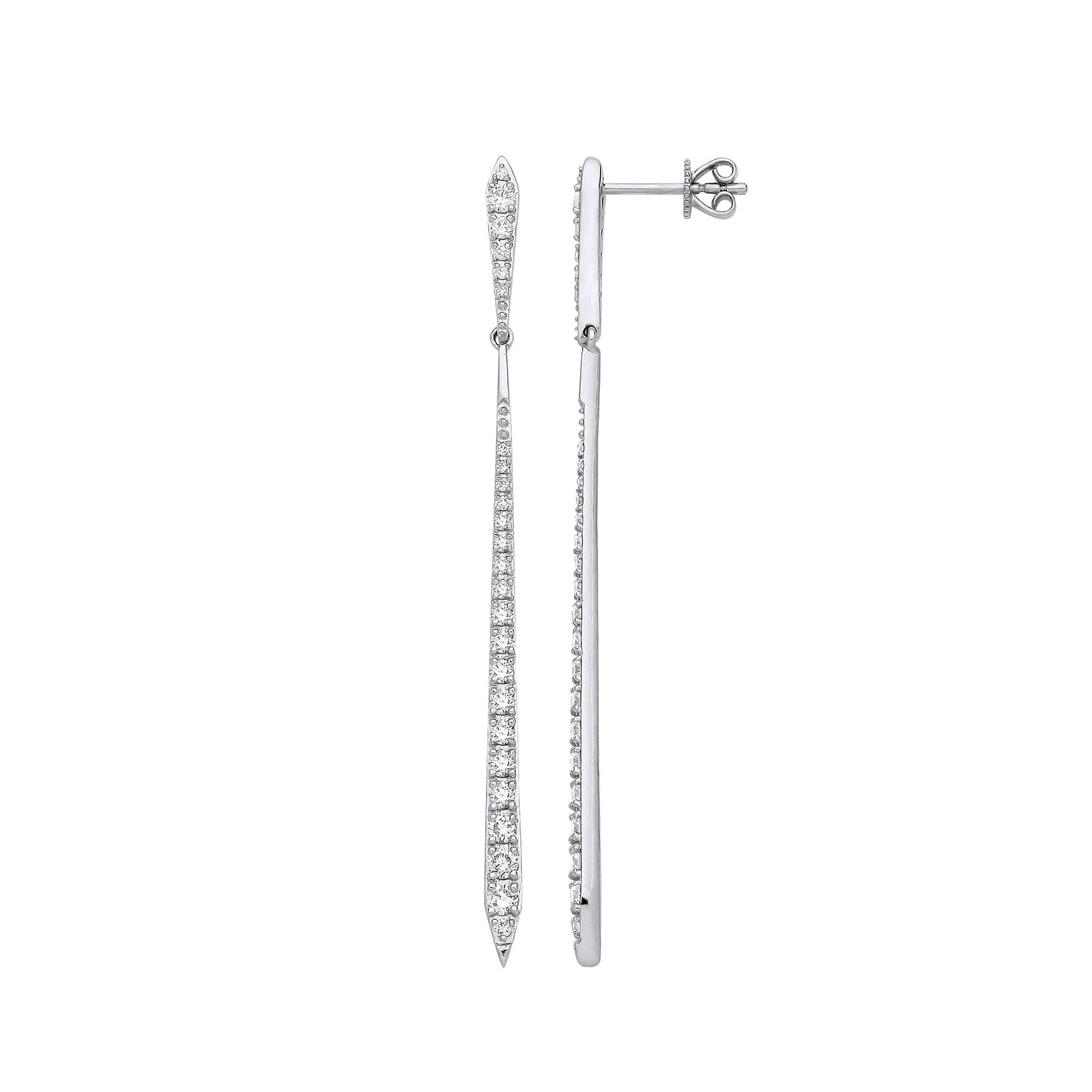 18ct White Gold 1.00ctw Drop Earrings - 18ct Gold