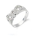 Silver Dad Cubic Zirconia ID Side Ring