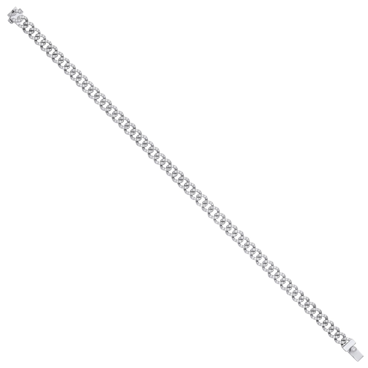 9ct White Gold 1.00ctw Gents Bracelet - 9ct Gold