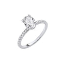 18ct White Gold 1.21ctw Oval LAB GROWN Hidden Halo Diamond Ring IGI Certified