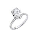 18ct White Gold 3.28ctw Oval LAB GROWN Hidden Halo Diamond Ring IGI Certified