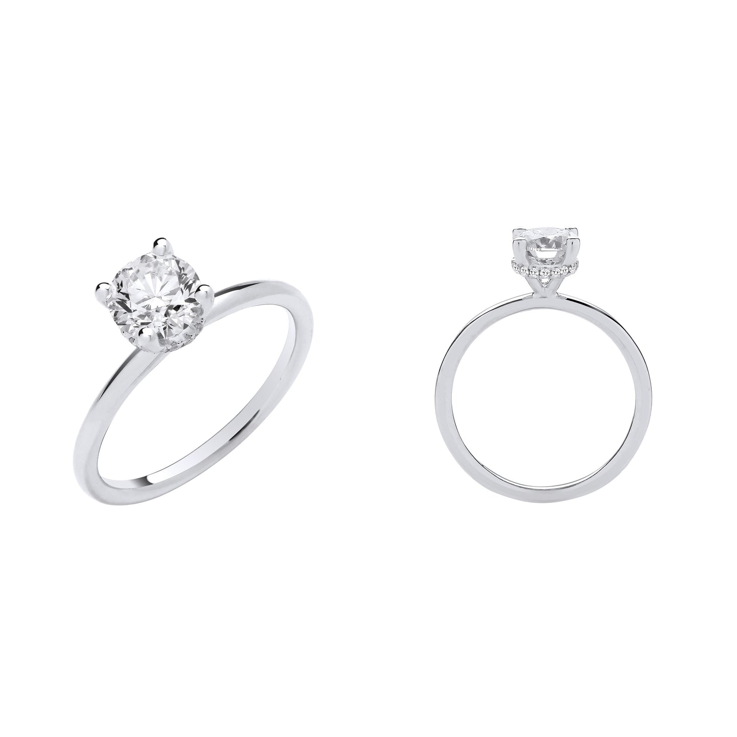 18ct White Gold 1.05ctw Solitaire LAB GROWN Hidden Halo Diamond Ring IGI Certified - 18ct Gold