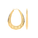 Yellow Gold D/C Oval 49mm Long Creoles