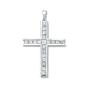 18ct White Gold 1.17ct Princess Cut Diamond Cross