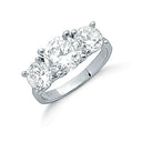 Silver Claw Set Cubic Zirconia Trilogy Ring