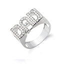 Silver Dad Cubic Zirconia ID Side Ring