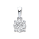 18ct White Gold 0.25ct Diamond Cluster Pendant