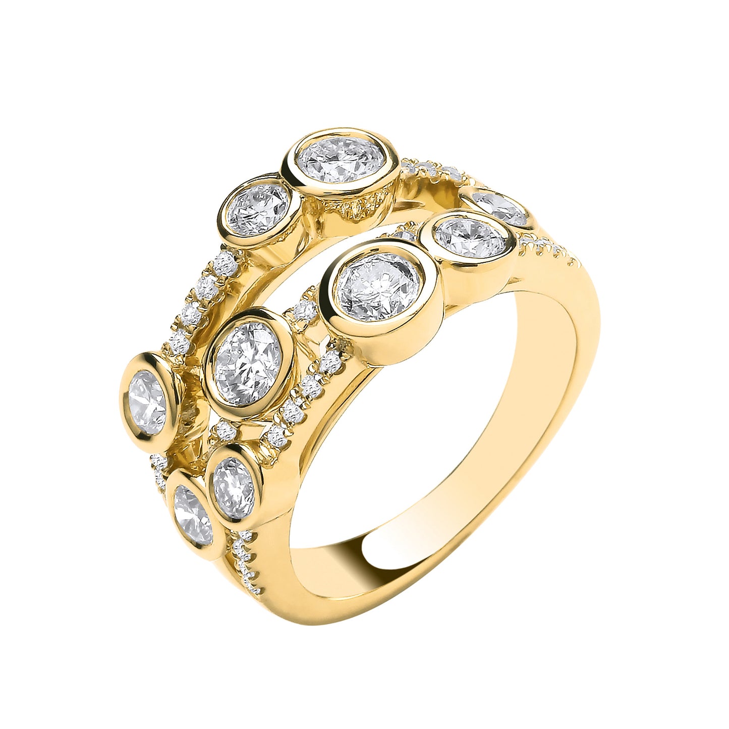 18ct Yellow Gold 1.70ct Diamond Dress Ring - 18ct Gold