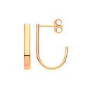 Yellow Gold Plain 'J' Hoop Earrings