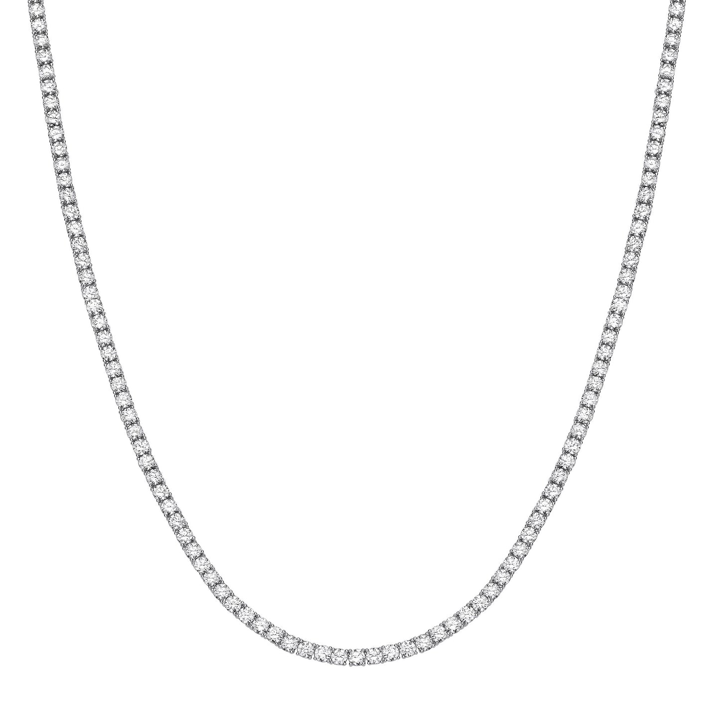 Silver 4mm Cubic Zirconias 18" Tennis Collarette - Silver