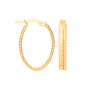 Yellow Gold Double Tube, Plain & Twisted Oval Hoops