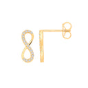Yellow Gold Infinity Cubic Zirconias Earrings