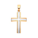 Yellow Gold Two Colour Hollow Cross
