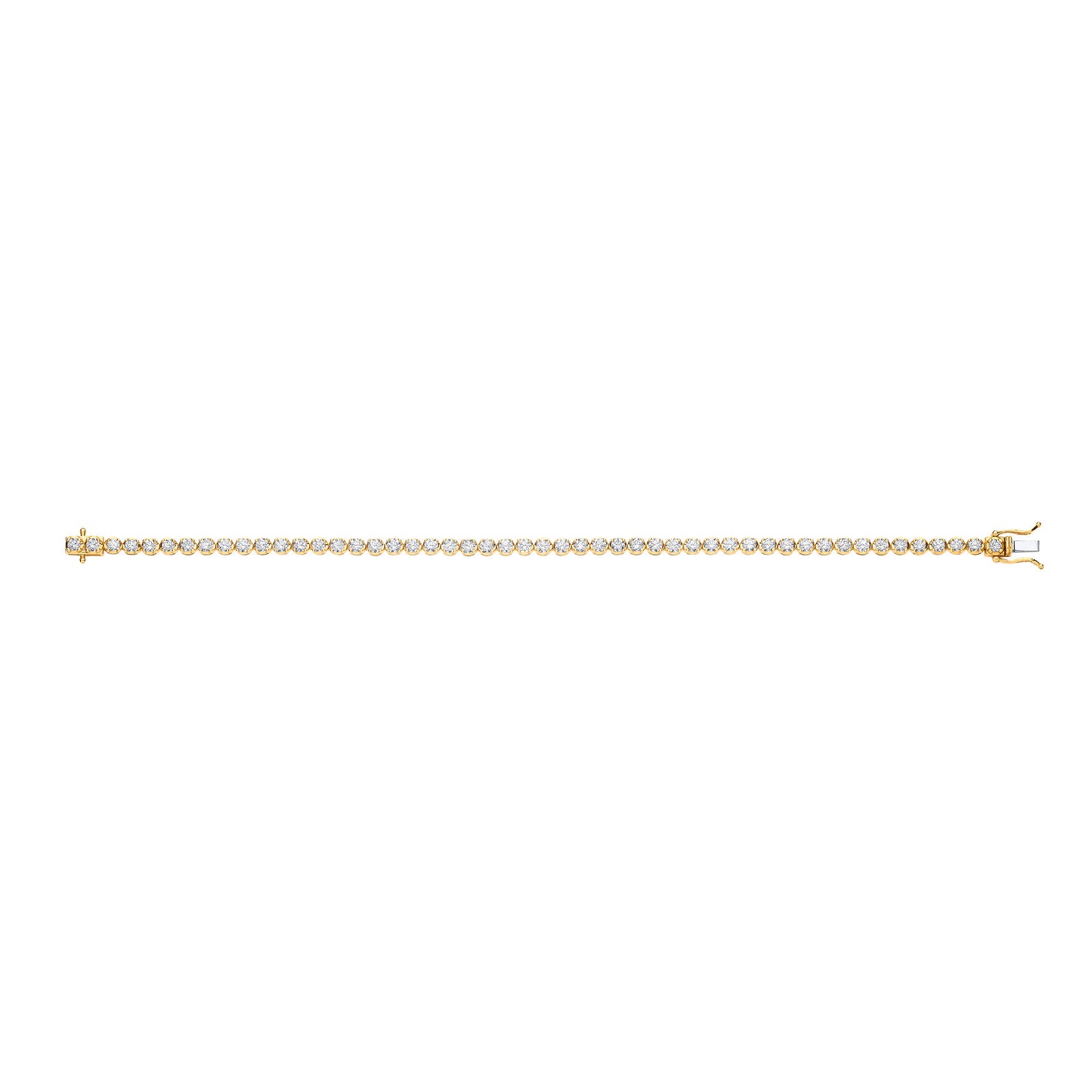 18ct Yellow Gold 4.00ct Diamond Tennis Bracelet - 18ct Gold