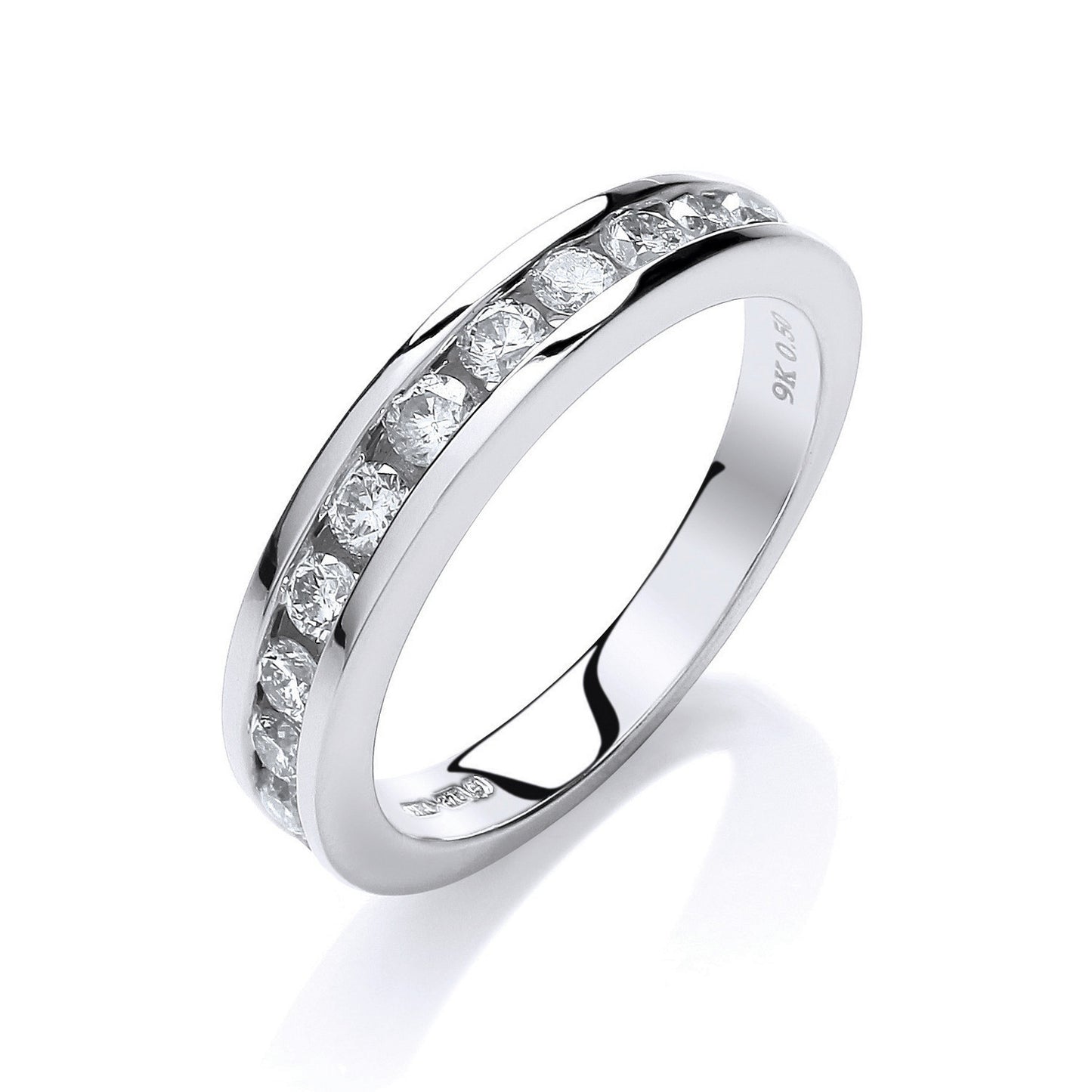 9ct White Gold 0.50ct Diamond Eternity Ring - 9ct Gold