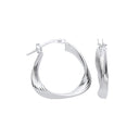 Silver Triangle 21mm Twisted Hoop Earrings
