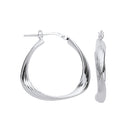 Silver Triangle 26mm Twisted Hoop Earrings