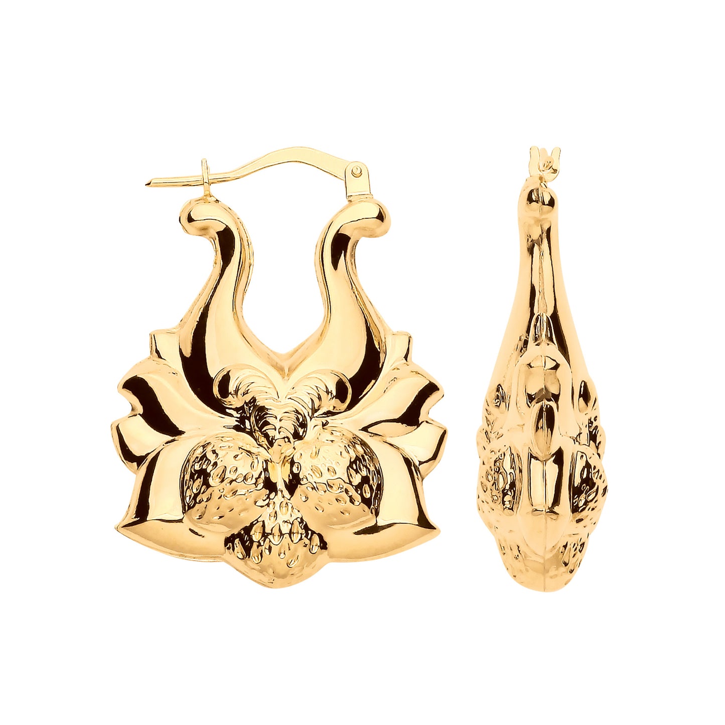 Yellow Gold Strawberry Creoles - 9ct Gold