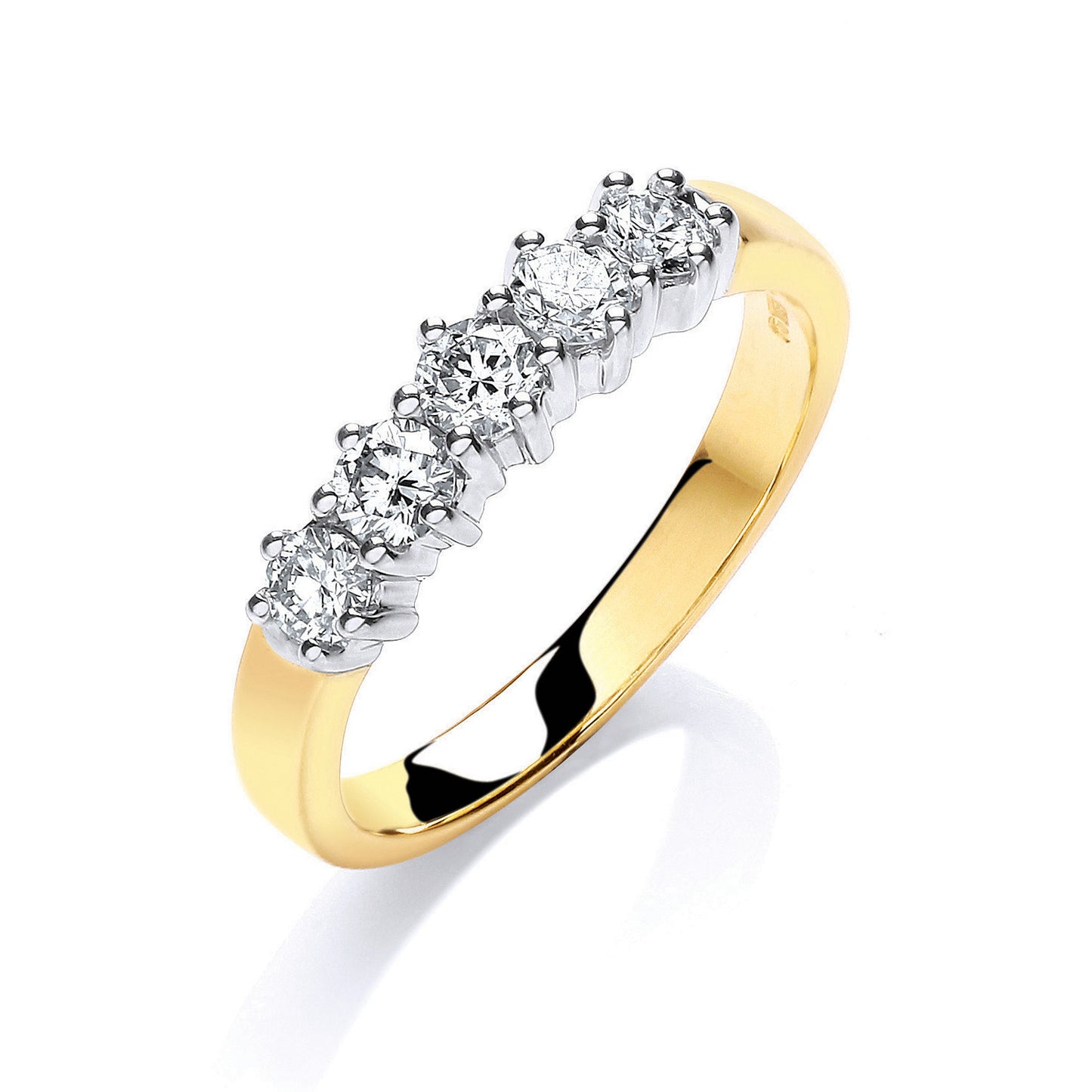 9ct Yellow Gold 0.50ct 5 Stone Diamond Eternity Ring - 9ct Gold