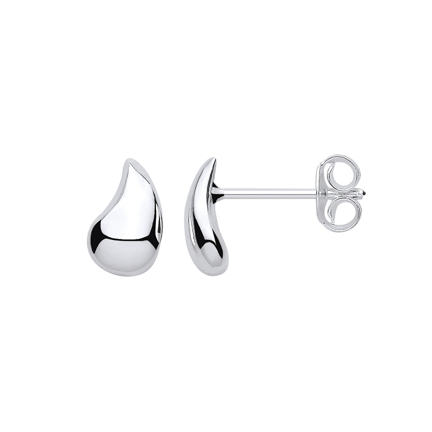 Silver Small Teardrop Studs - Silver