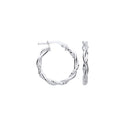 Silver D/C & Plain Twist Hoop Earrings