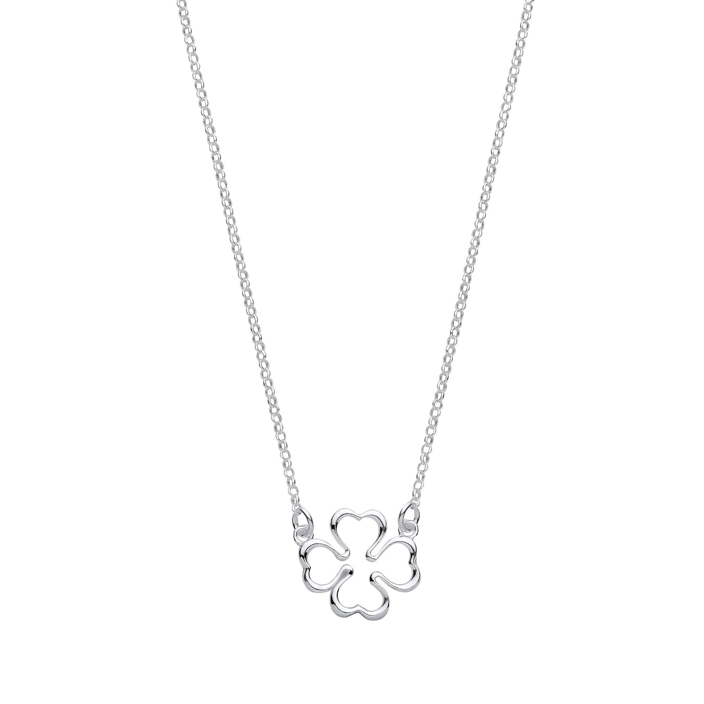 Silver Four Leaf Clover Pendant Chain - Silver