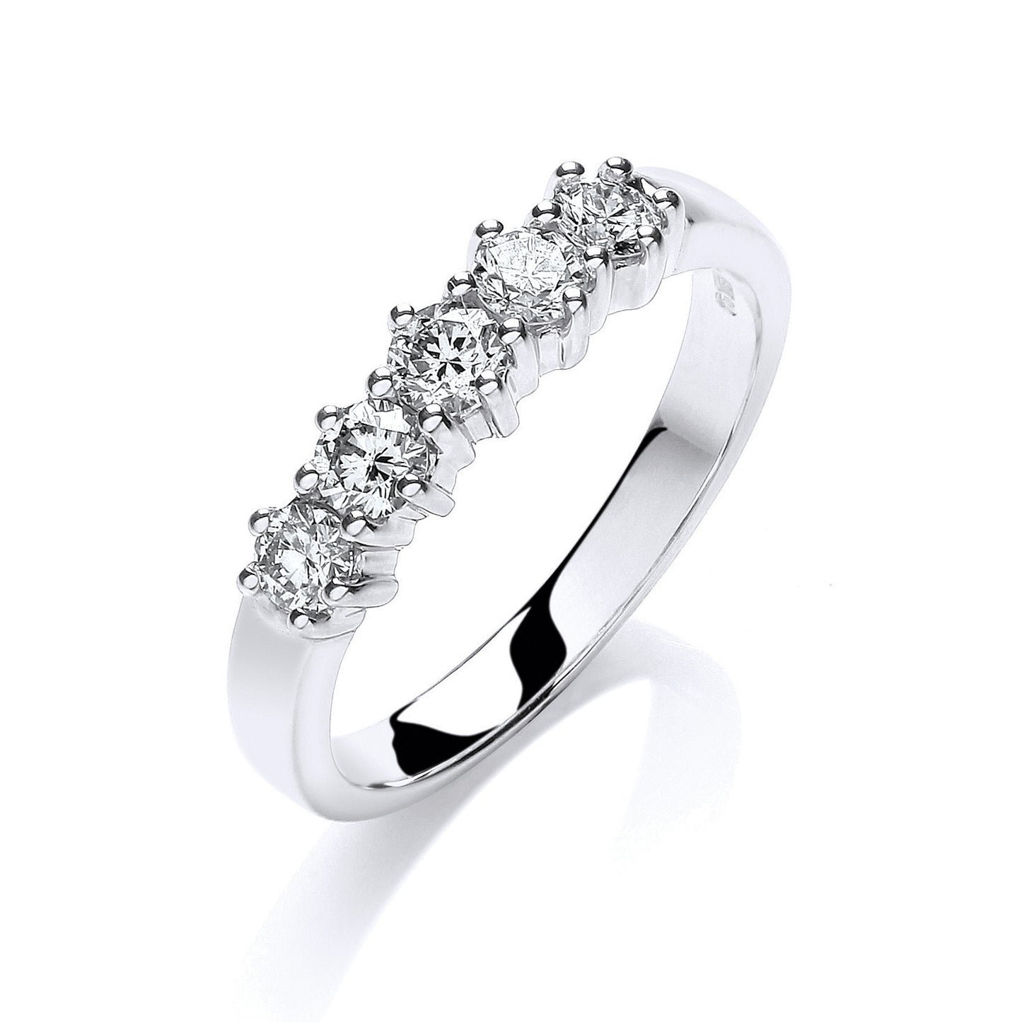 9ct White Gold 0.50ct 5 Stone Diamond Eternity Ring - 9ct Gold