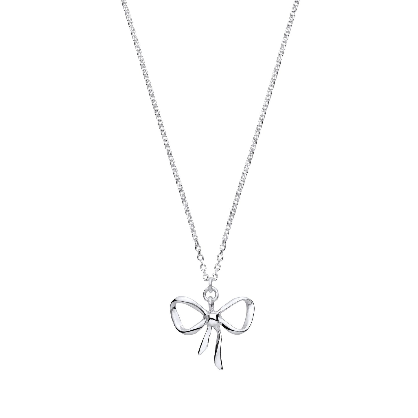 Silver Bow Pendant Chain/Ladies Bracelet - Silver