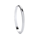Silver Plain Oval D-Shape 5.9mm Ladies Bangle
