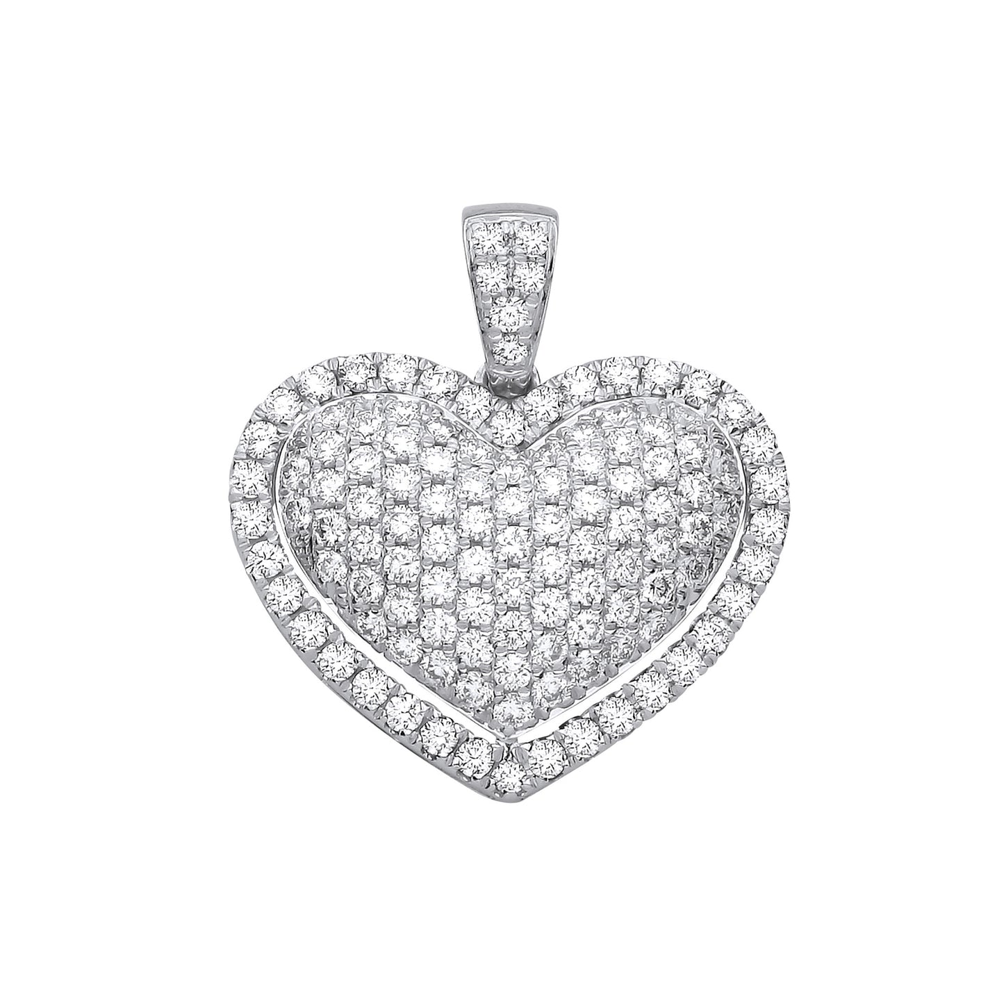 18ct White Gold 2.00ctw Heart Pendant - 18ct Gold