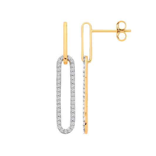 9ct Yellow Gold 0.40ctw Drop Earrings - 9ct Gold