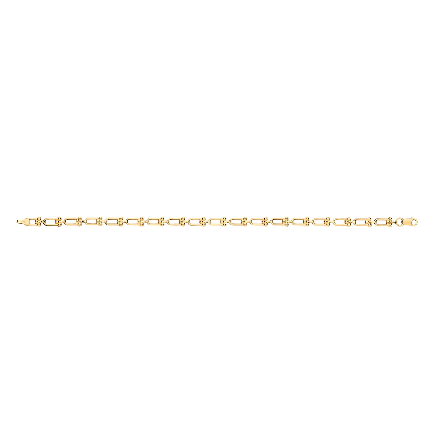 Yellow Gold Bike Lock 4.7mm Ladies Bracelet - 9ct Gold