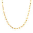 Yellow Gold Big Paper Clip Hollow Necklace/Bracelet
