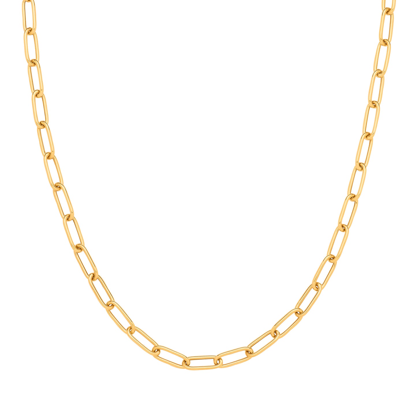 Yellow Gold Big Paper Clip Hollow Necklace/Bracelet - 9ct Gold