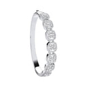 Baguette & Round Cubic Zirconias Halo Style Bangle