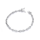 Infinity Style Tennis Silver Cubic Zirconia Ladies Bracelet