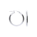 Silver Greek Key 25mm Hoop Hollow Earrings